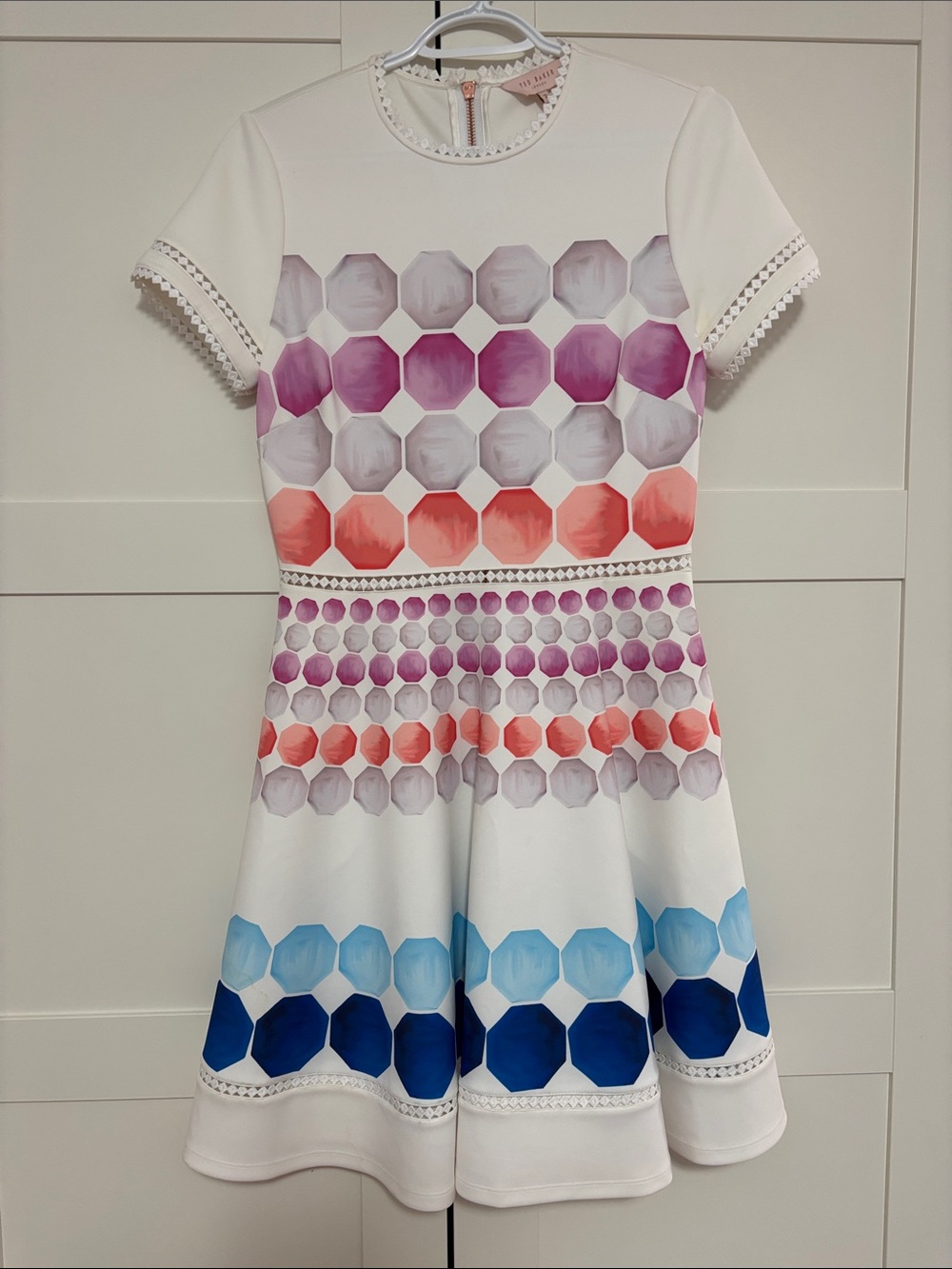 Ted Baker Myley Marina Mosaic Dress with cut lace detailing